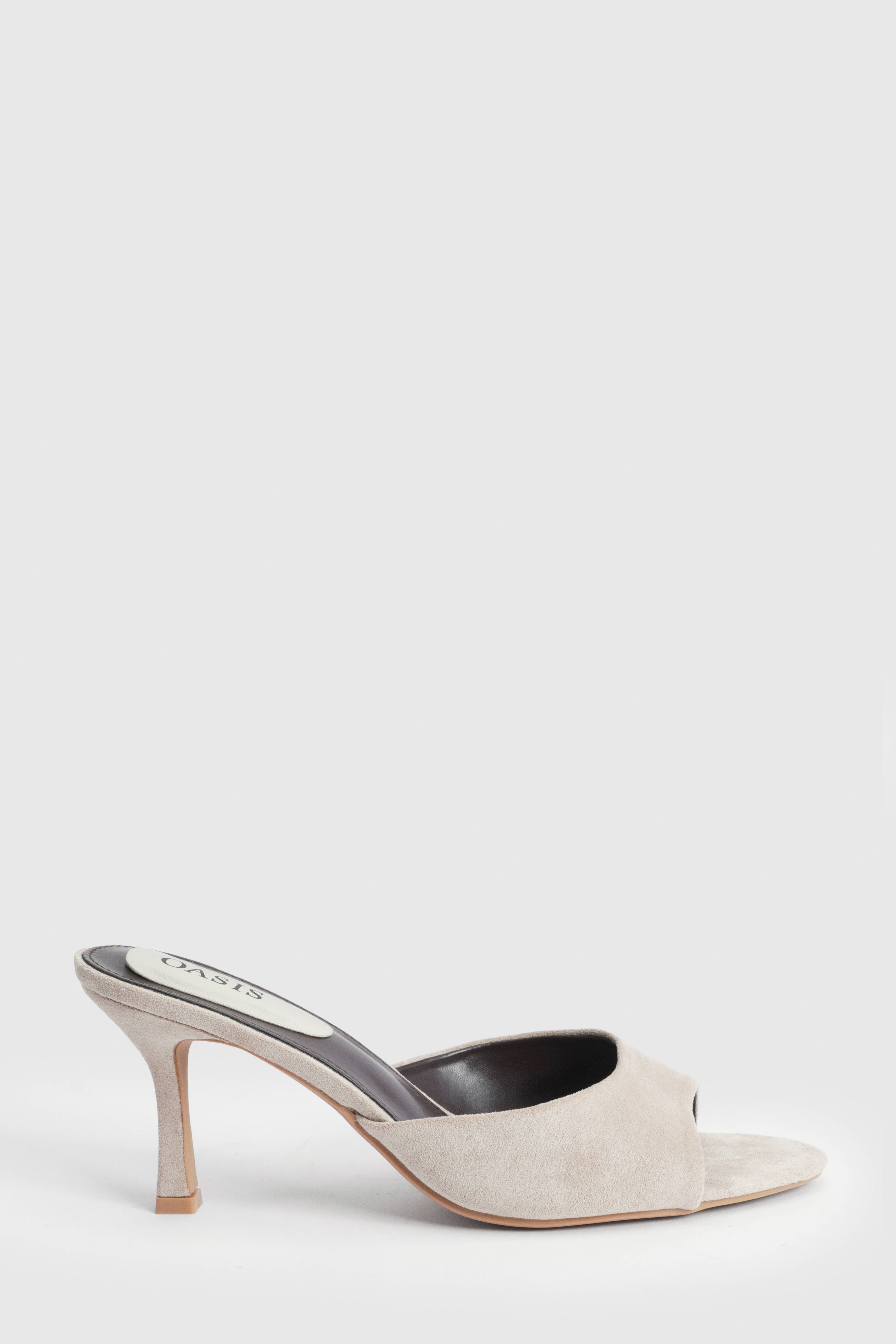 Oasis Mules Rosa En Synthétique À Talons Aiguilles