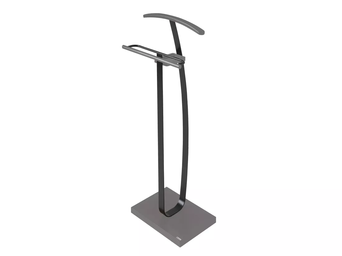 Valet de nuit - H115cm x L48cm x P30cm - hêtre massif gris/gris graphite - City