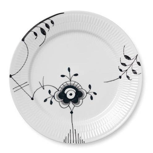 Royal Copenhagen  Sort Mega riflet tallerken - 27 cm.