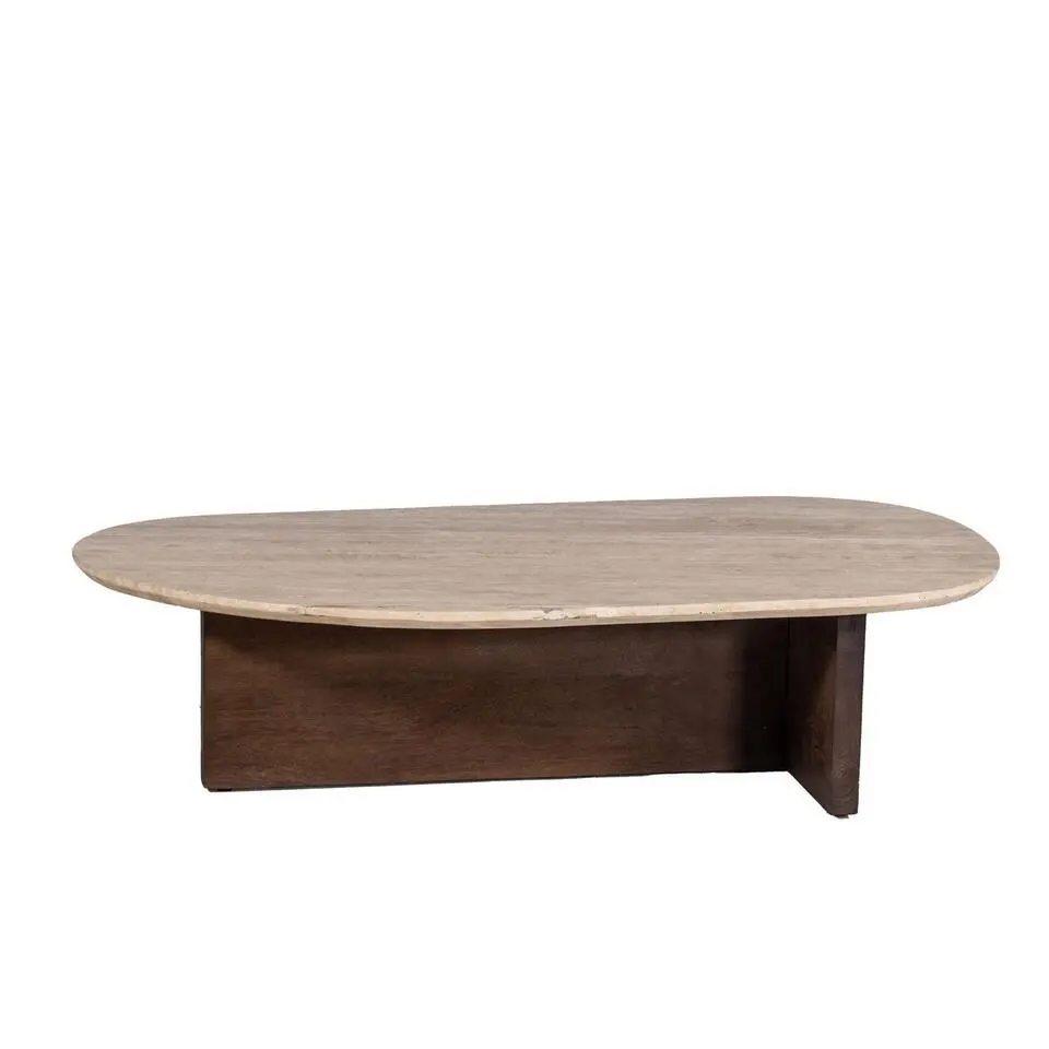 Salontafel Travertin 120cm - Japandi Stijl - Tafel Olaf