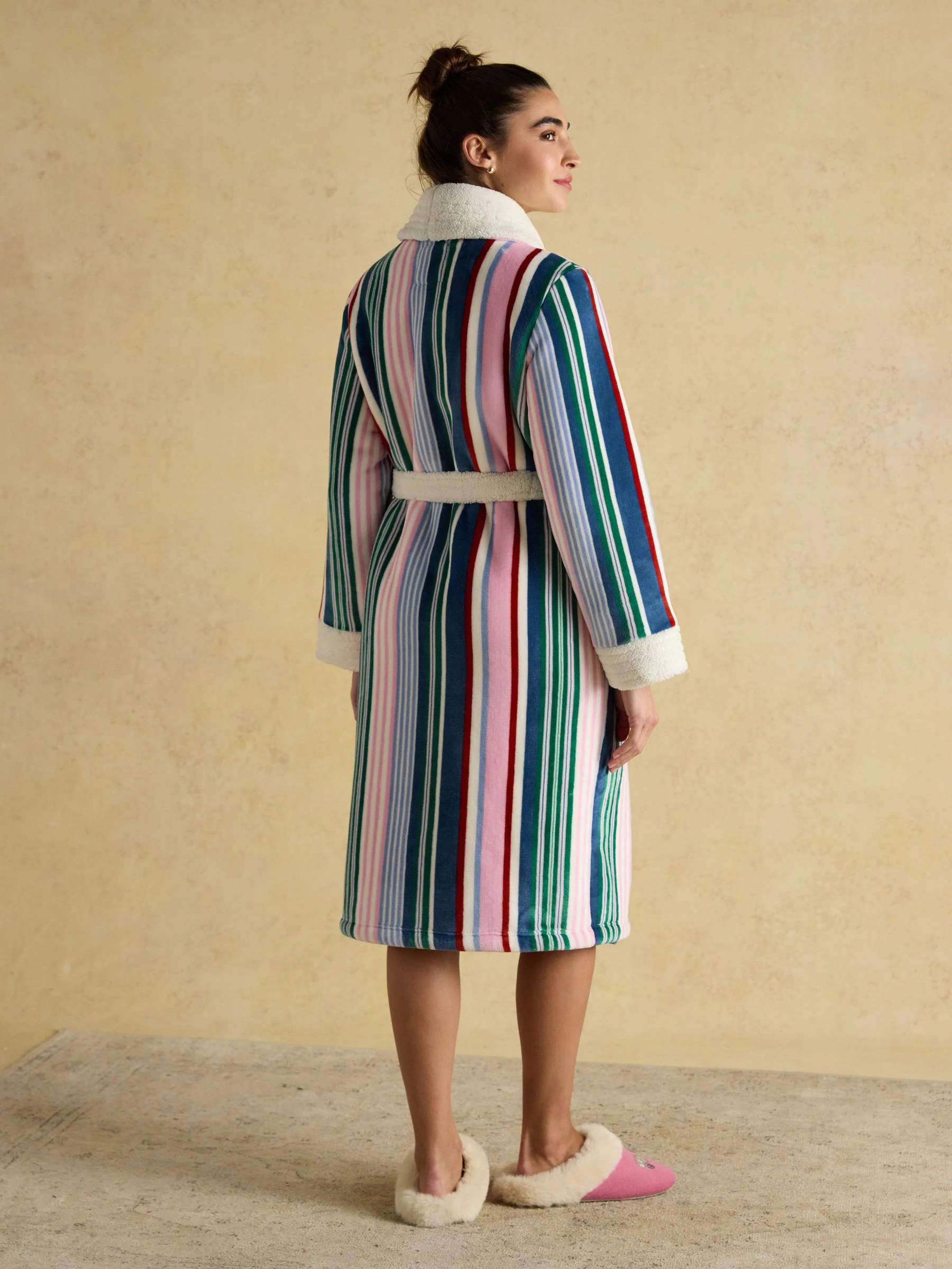 Meerdere strepen - Joules Matilda - Zachte fleece badjas