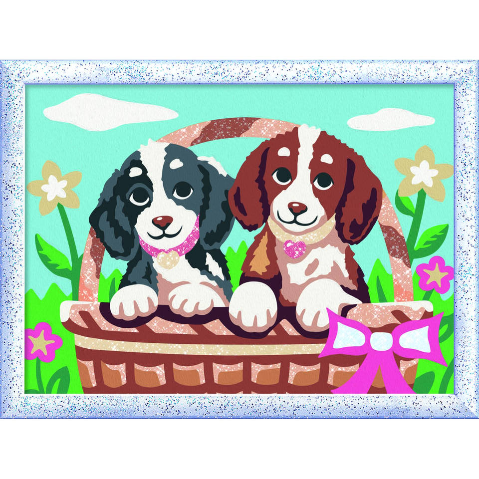 Ravensburger CreArt Schilderen op nummer honden in een mandje