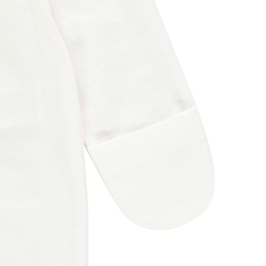 Dors-bien en coton bio motif plumes - Ecru