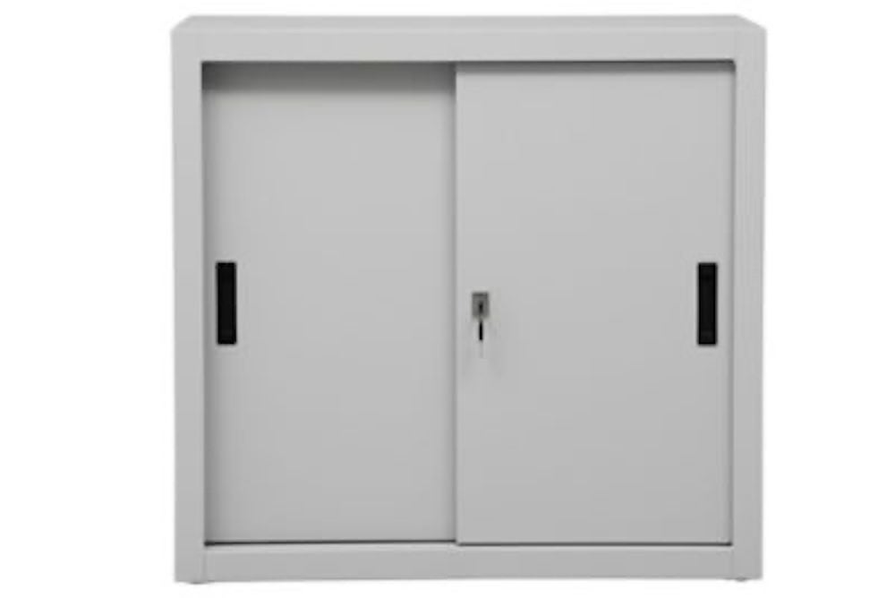 PROREGAL schuifdeurkast Ant 2 legplanken hoogte HxBxD 75 x 80 x 45 cm Grijs