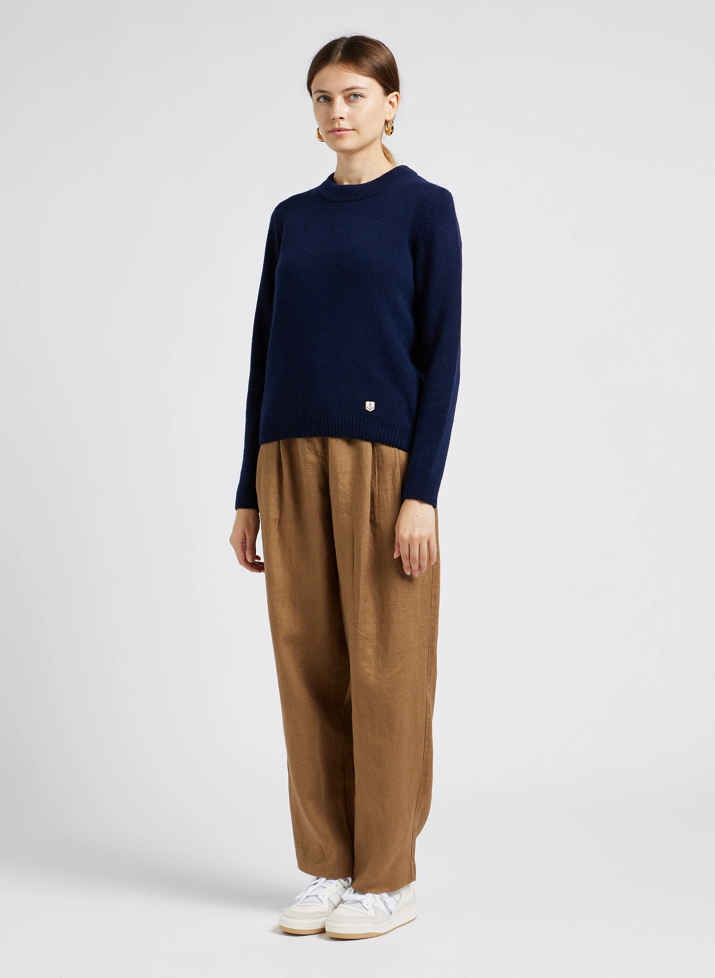 LENNIE - Pantalon taille haute en lin | Marron