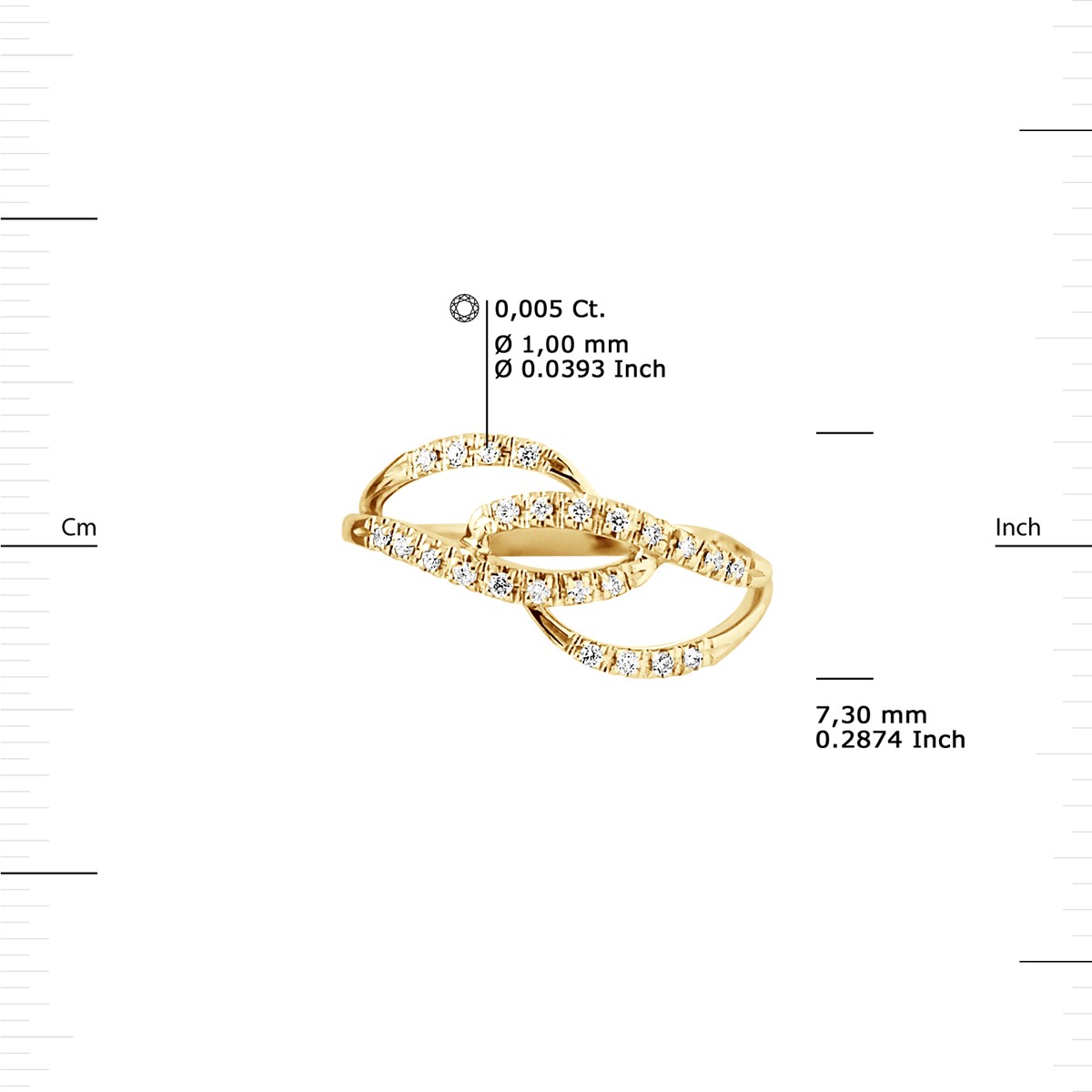 Bague Diamant 0,12 Cts Joaillerie Or Jaune