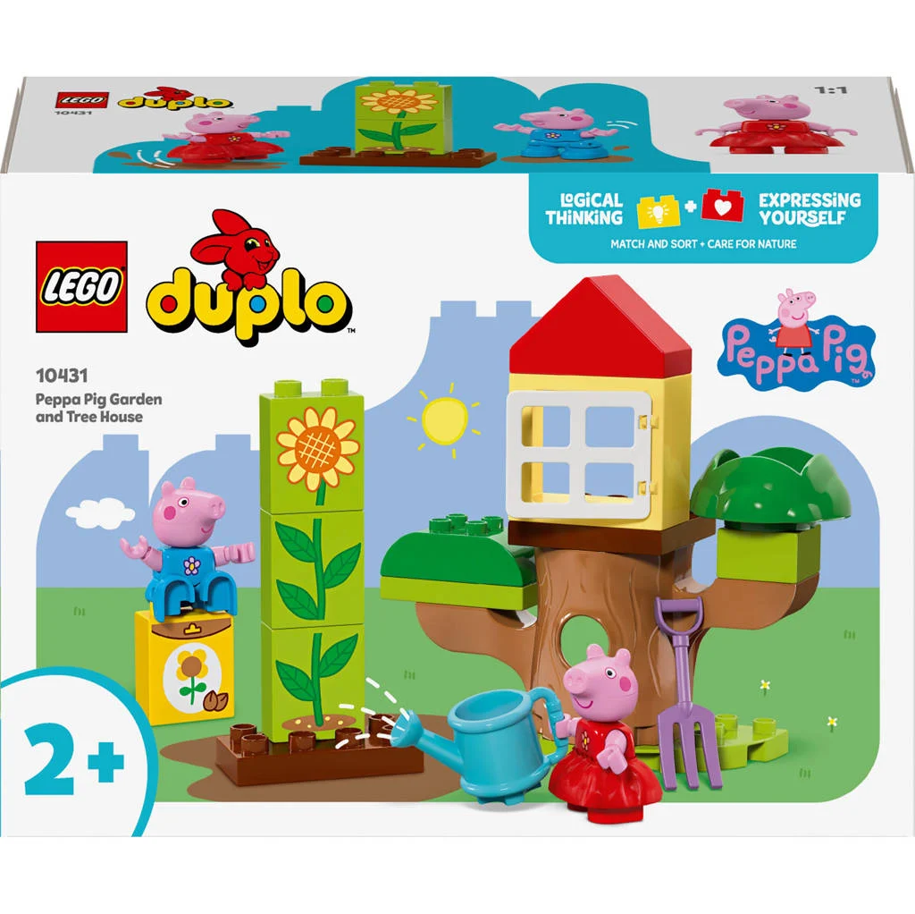 Vrolijke en leerzame setPeppa Big tuin en boomhut 10431