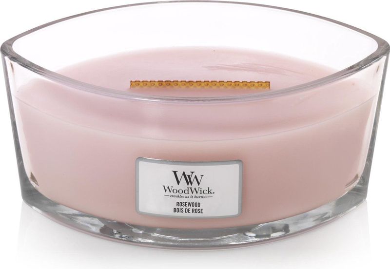 WoodWick - Ellipse - Geurkaars - Rosewood - Houten Lont - Brandduur 50 Uur