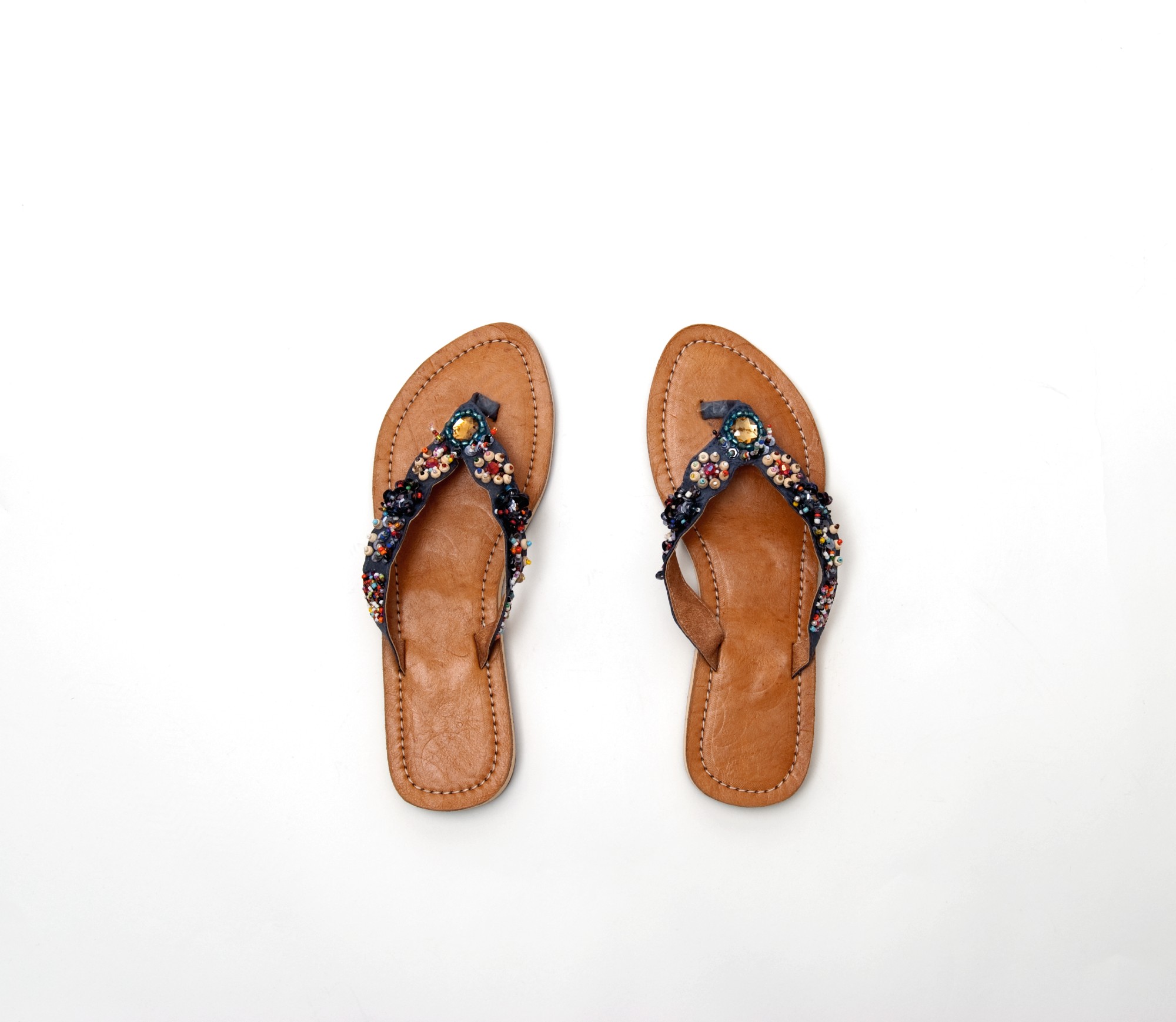 Damen-Sandalen 'Perlen' blau, Leder, Gr. 37-41 günstig bestellen