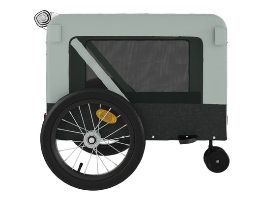 VIDAXL - Remorque de vélo pour animaux de compagnie gris et noir