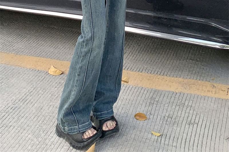 Frigga - High Waist Washed Flared Jeans