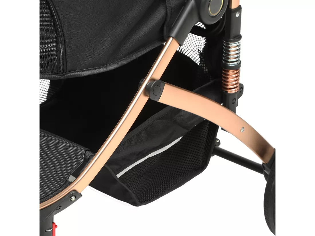 YITAHOME Poussette 3-en-1 pour Chien Chat - Transporteur Amovible - Pliable Portable - Noir