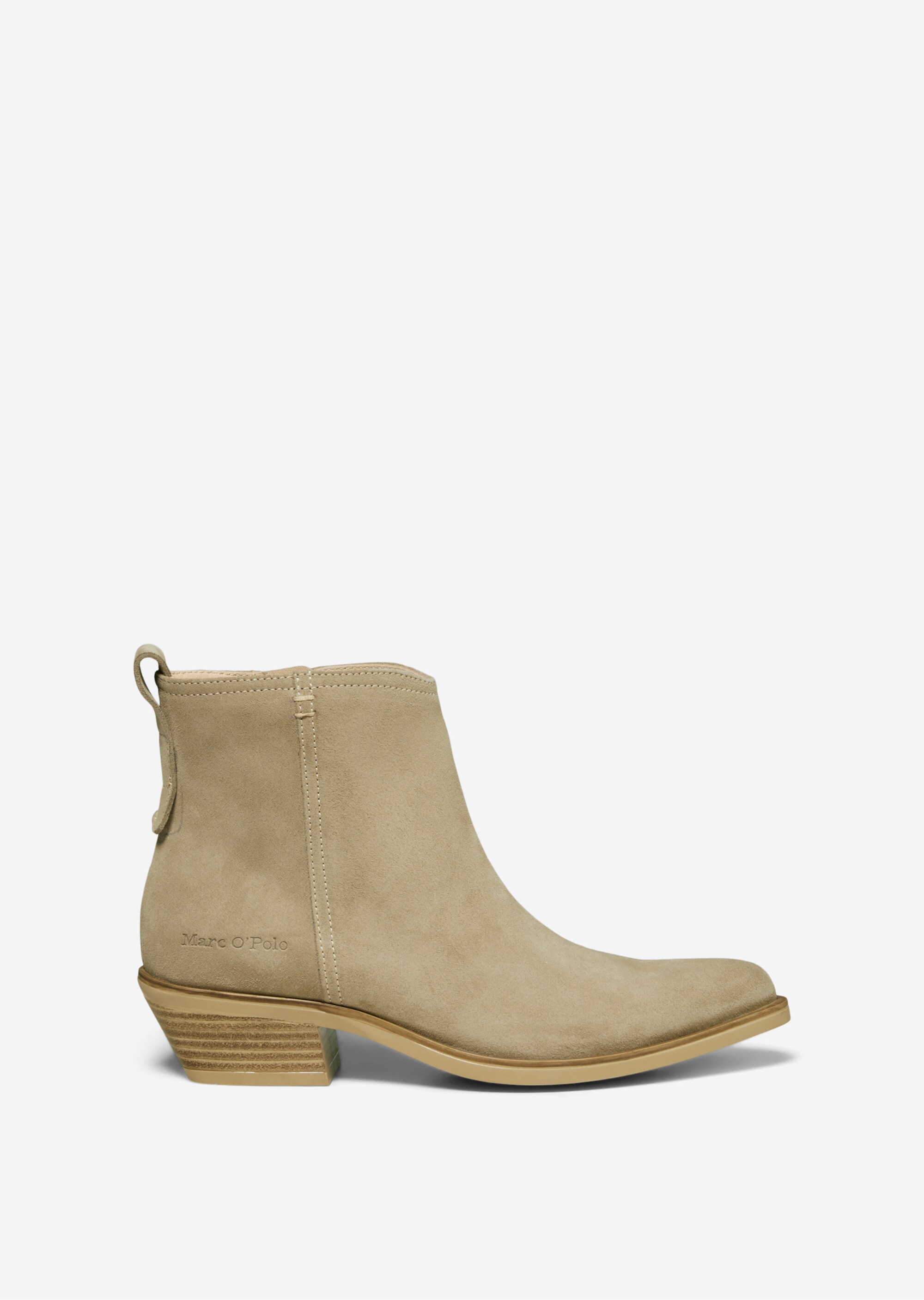 Western-Stiefelette aus softem Velours-Rindleder