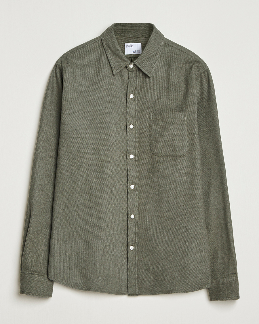 Colorful Standard Organic Flannel Shirt Dusty Olive