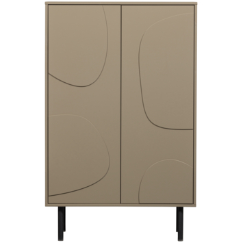 WOOOD opbergkast Cadiz 2-deurs mud bruin grenenhout 135 x 85 x 40 cm