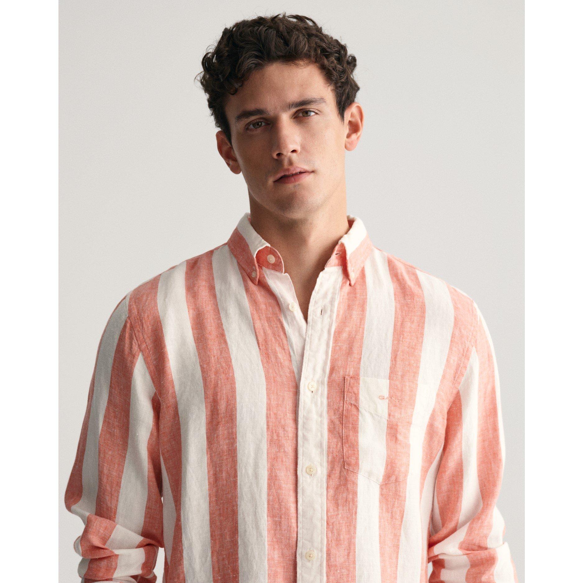 Gant REG BOLD STRIPE LINEN SHIRT SALTY S