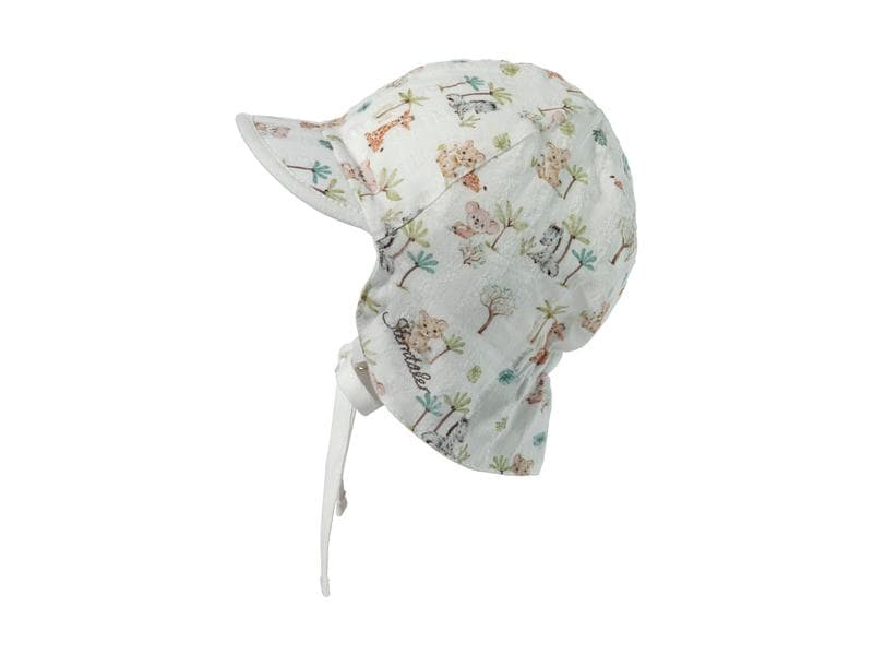 Sterntaler Sommermütze mit Nackenschutz Tierbabys Ecru Gr. Schirmmütze mit Nackenschutz, angeschnittenen Ohrenklappen und Bindeband