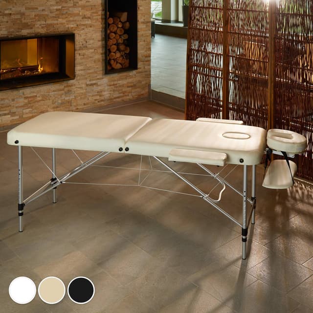 Massagebriks i aluminium med 2 zoner, polstring + taske