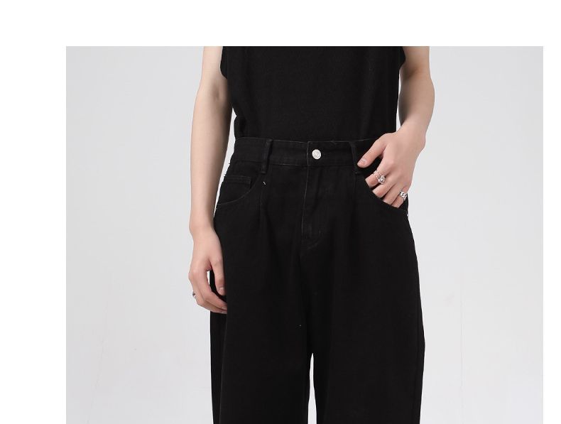 FAERIS - Hoge taille wijde jeans