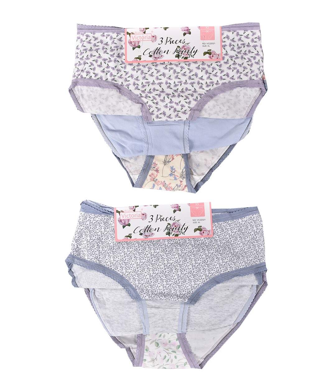 Culottes Femme Ultra confort Bordure Dentelle VC22021 Pack de 6 Culottes