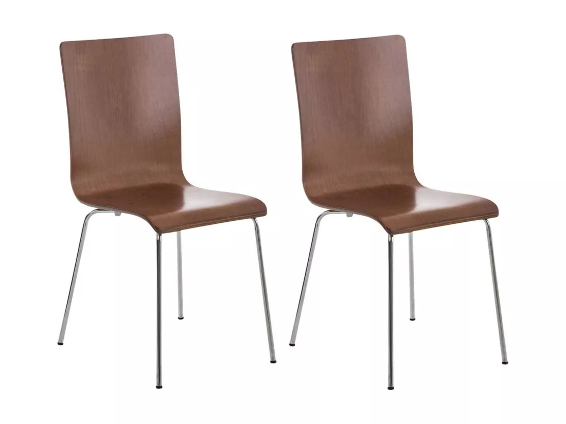 Lot de 2 Chaise de conférence - Bois & Antique - Marron - PEPE