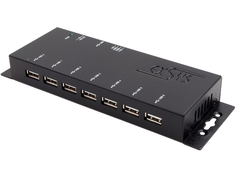 Exsys USB-Hub EX-1177-2 Verschraubbarer 7-Port USB 2.0 Metall HUB