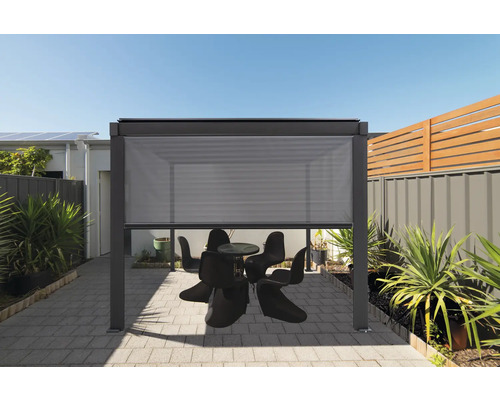 Mirador slingerrolgordijn voor Basic Pergola, voor de 3m zijde, antraciet