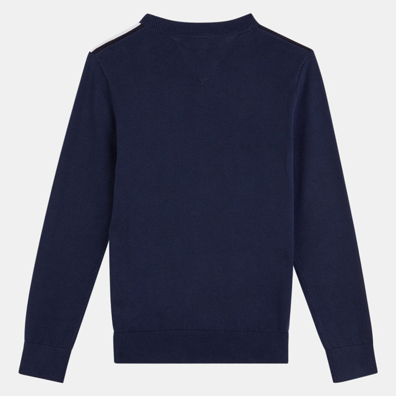 Tommy Hilfiger Pull en Maille de coton à bandes épaules bleu marine