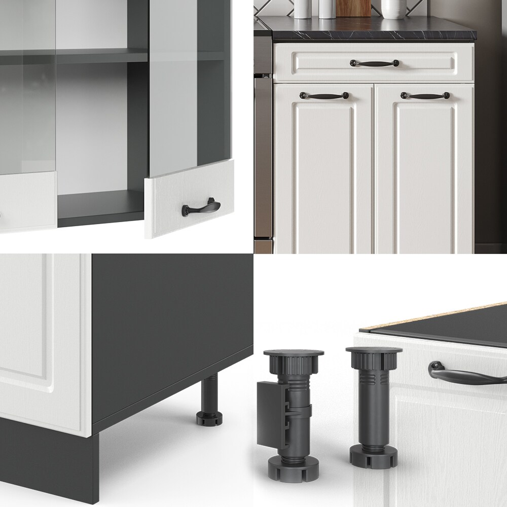 Vicco Küchenzeile Küchenblock Einbauküche R-Line 200 cm Landhaus Anthrazit