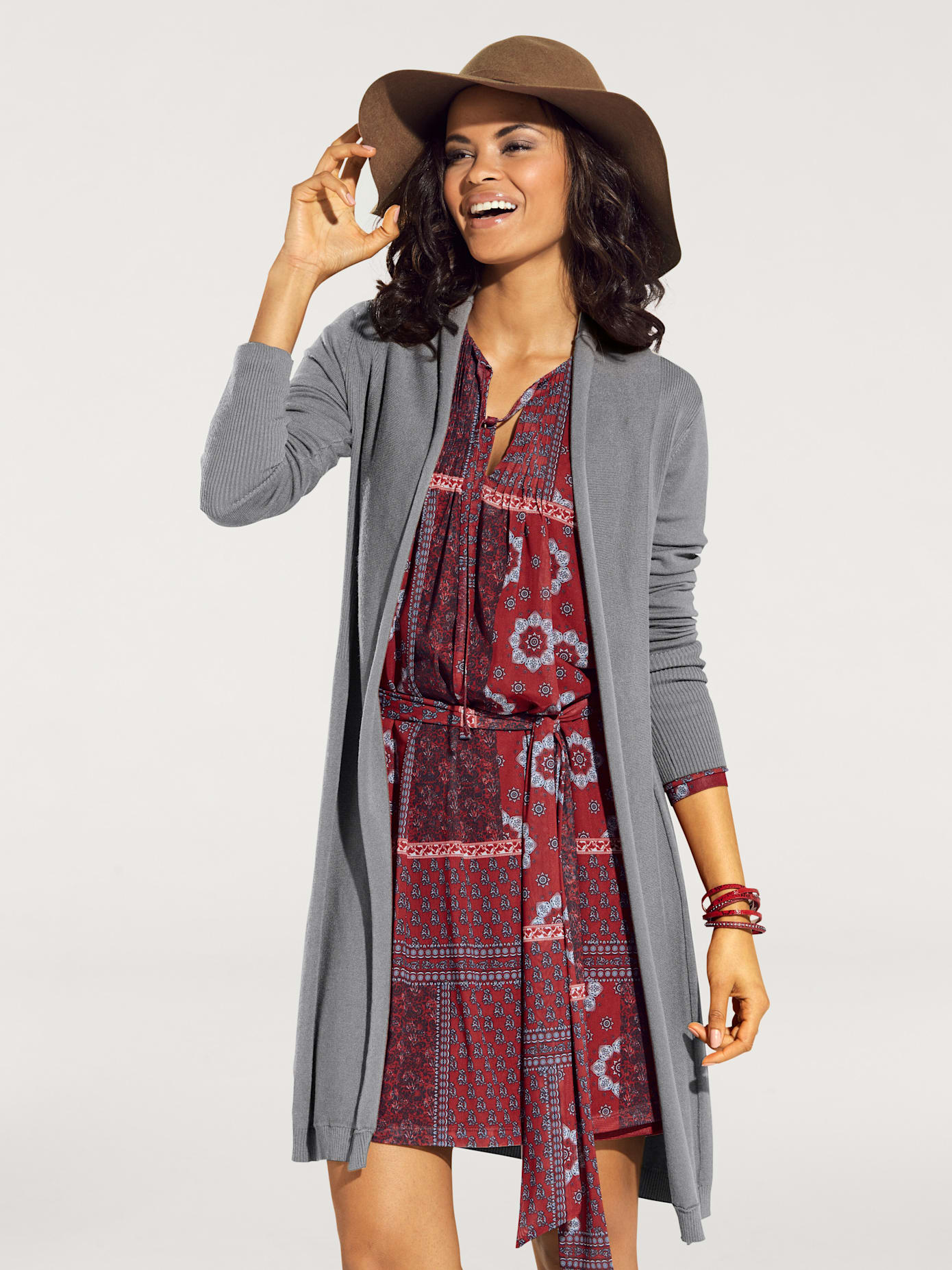Veste longue en tricot look décontracté tendance