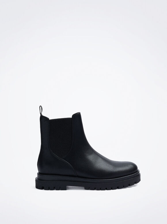 Botas de cano curto com elástico - Pretas