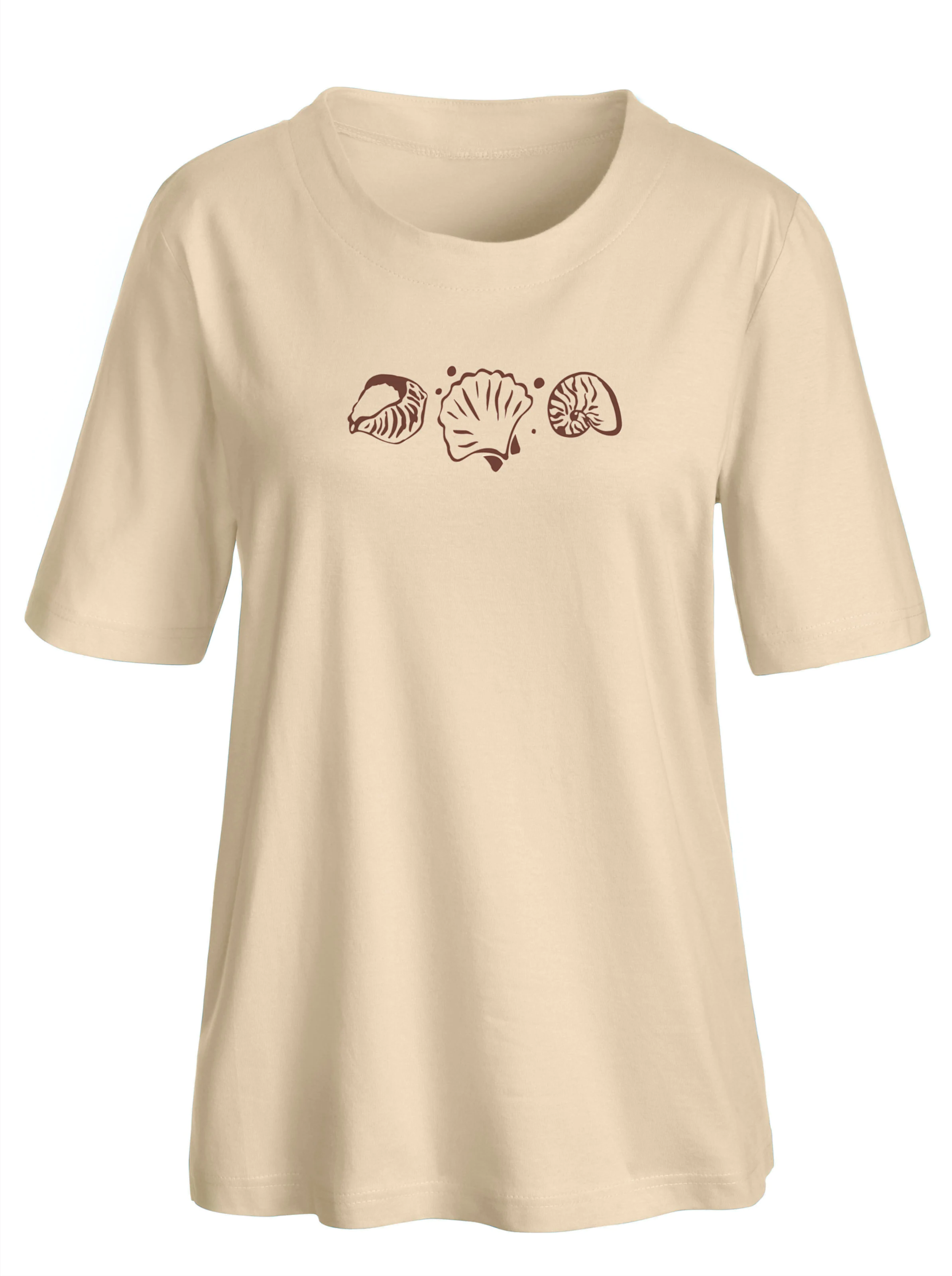 Kurzarmshirt in beige