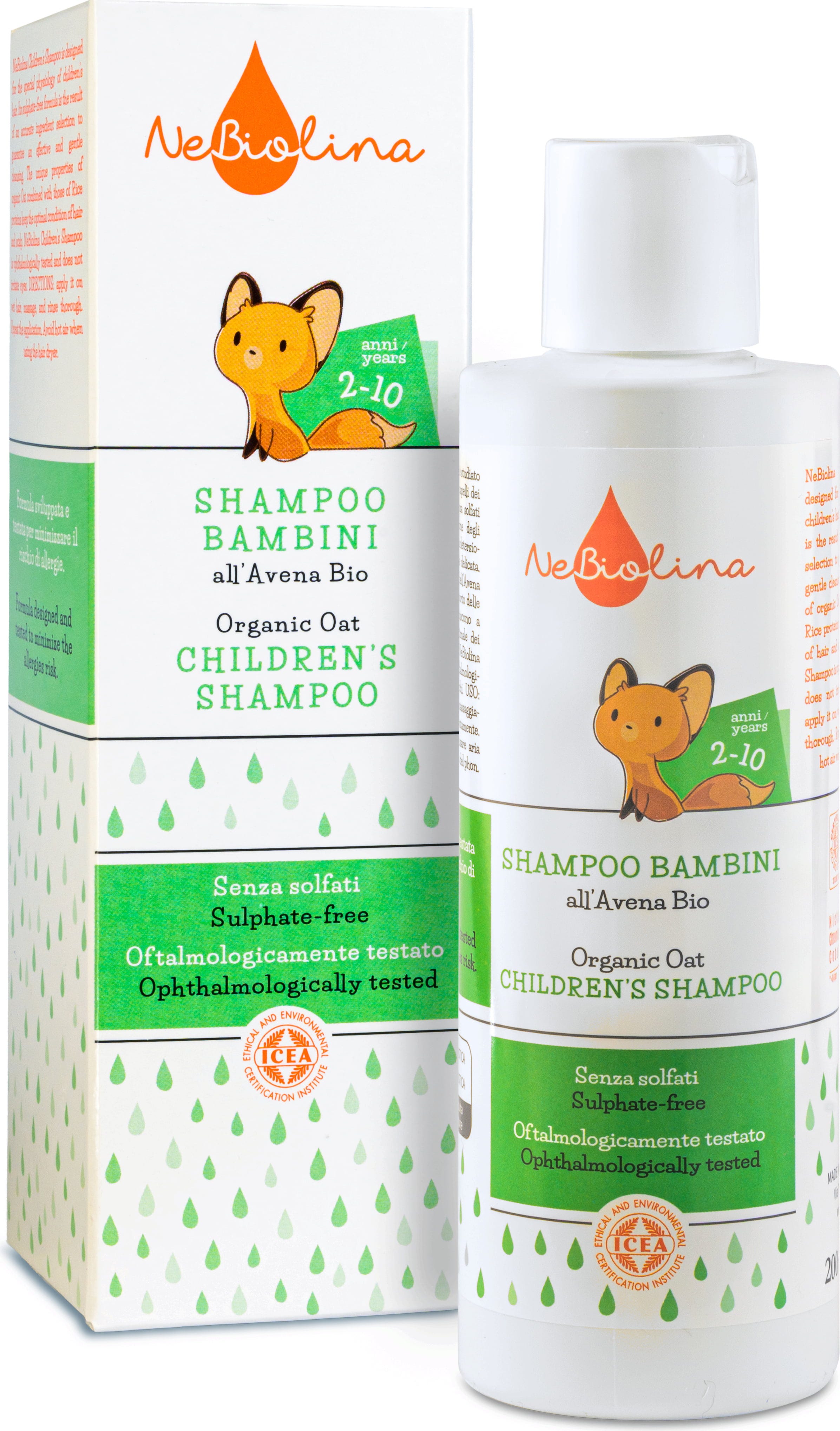 NeBiolina  KIDS Shampoo Organic Oats, 200 ml