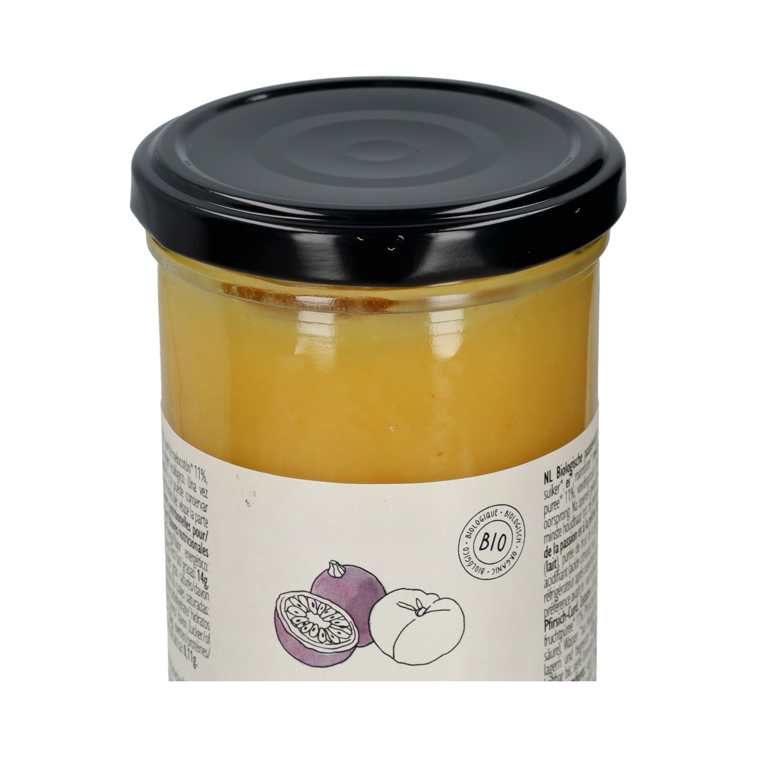 Passionfruit & peach curd, biologisch, 280 gram