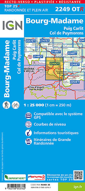 IGN - TOP25R 2249OTR BOURG MADAME 1 25 000
