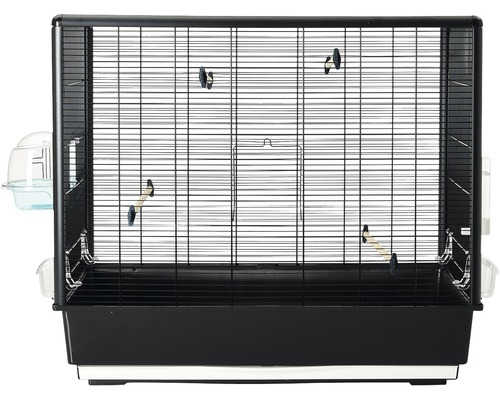 SAVIC Primo 60 Knock Down vogelkooi inclusief voerbak, bad, waterbak, zitstokken 80x50x70 cm zwart