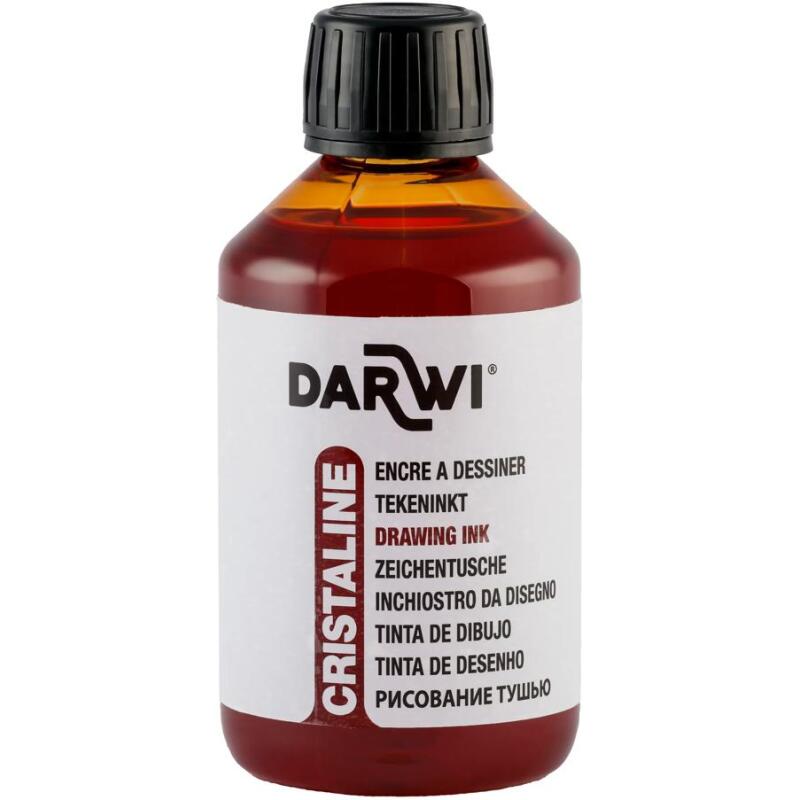 DARWI Flacon de 250 ml d'Encre à Dessiner - Sépia