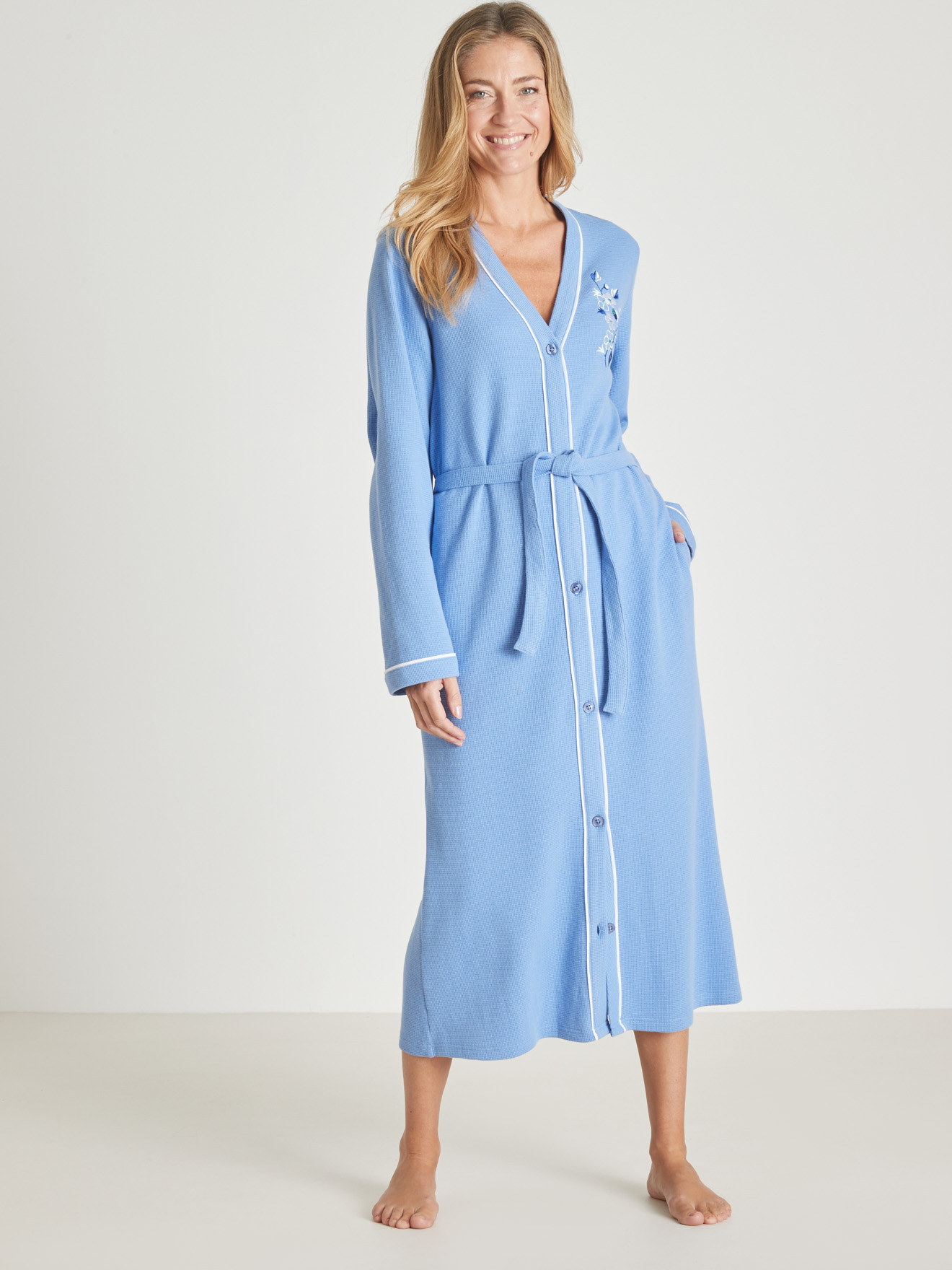 Peignoir en maille nid d'abeille