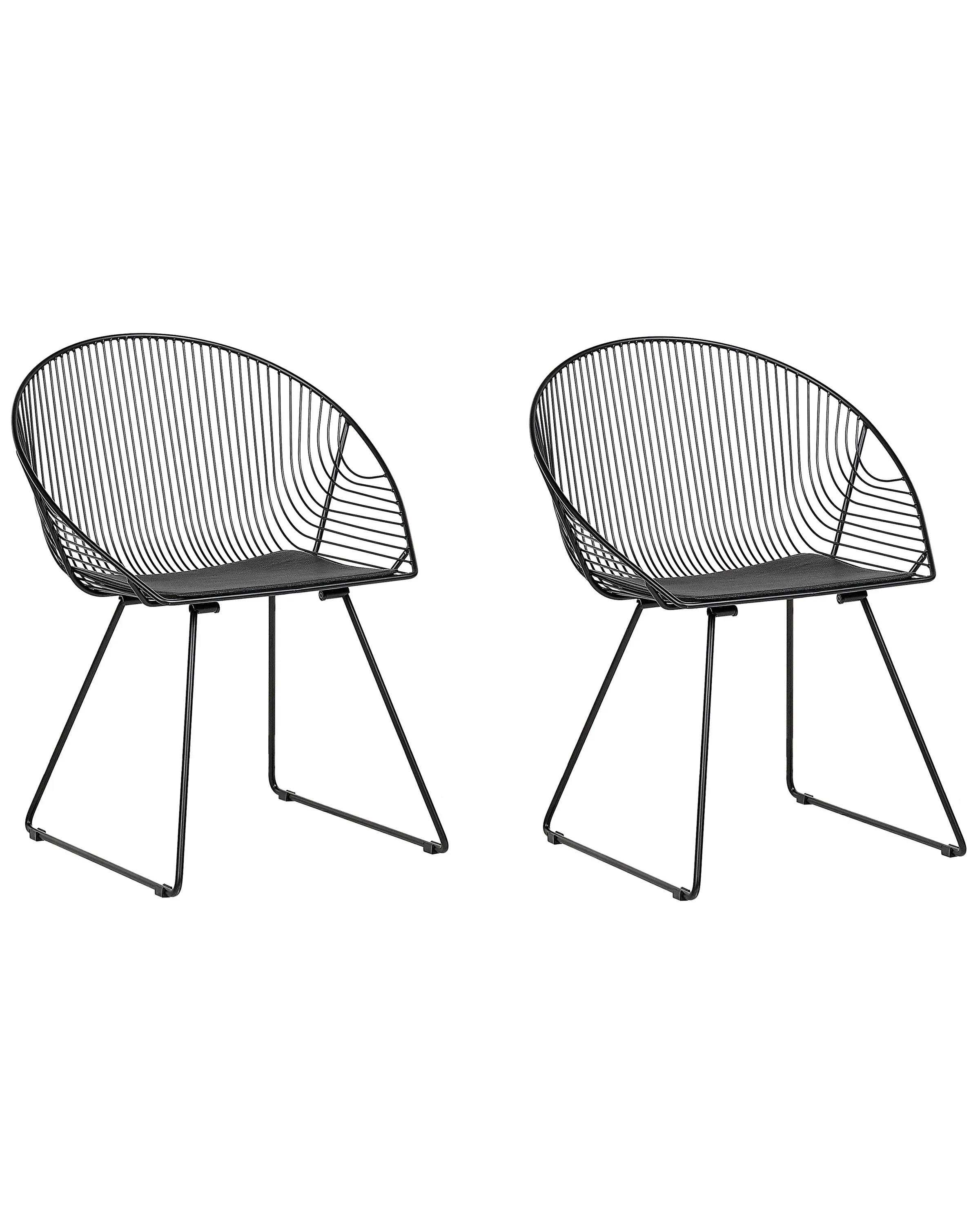 Set van 2 eetkamerstoelen AURORA Metaal Zwart