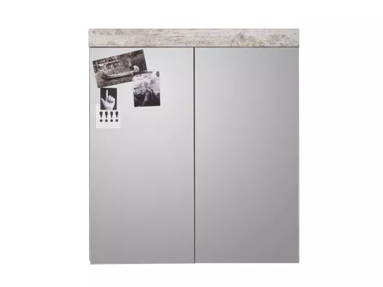 Meuble salle de bain mélaminé. Armoire de toilette avec miroir. L - H - P : 72 - 79 - 17 cm