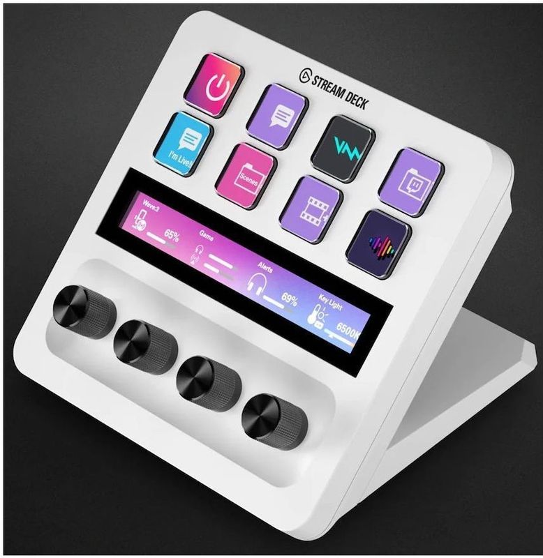 Elgato - Stream Deck + - Audio-Mixer - Wit - Live Productie en Studiocontroller voor Content Creators