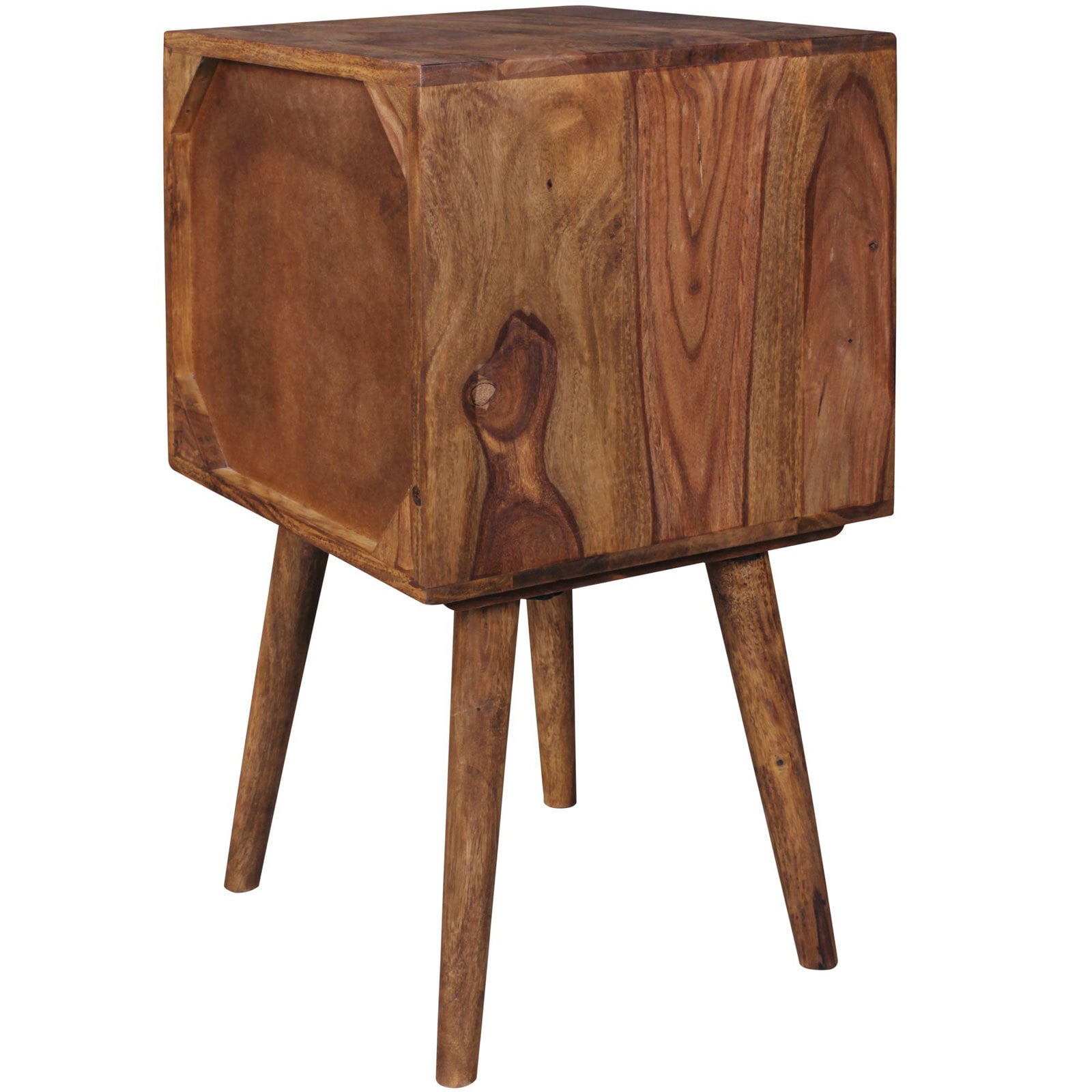 Nachttisch Limerick 40 x 67 cm Massivholz braun/schwarz