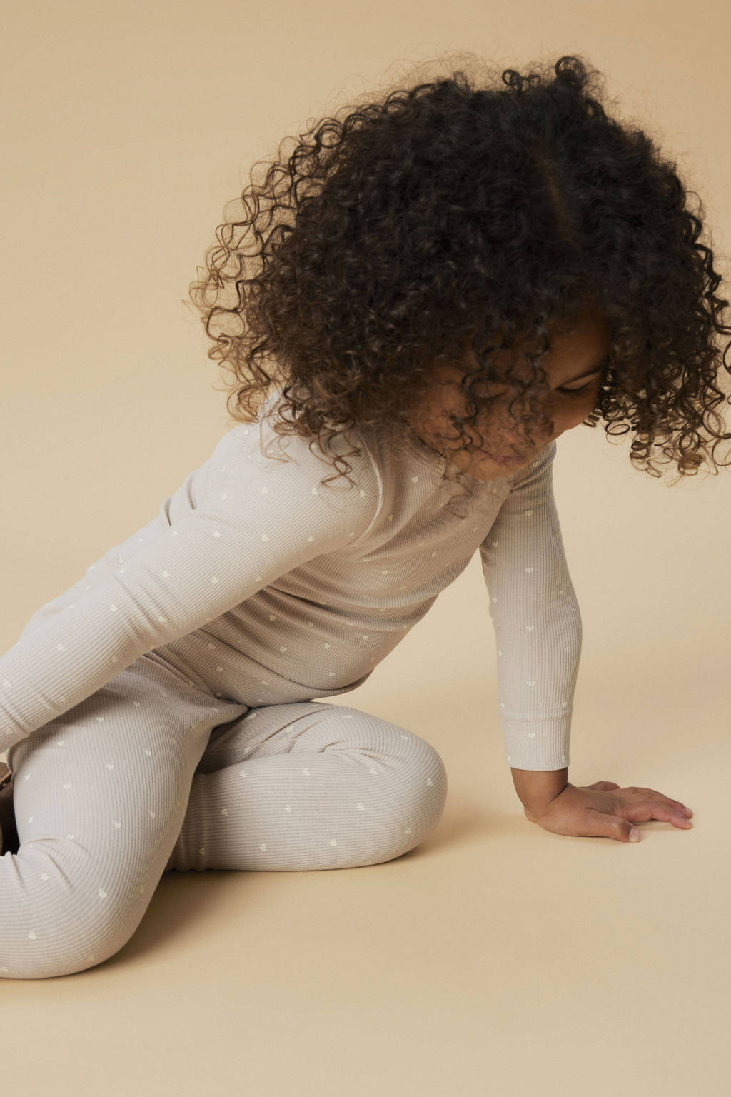 LIL' ATELIER slim fit legging zand/wit