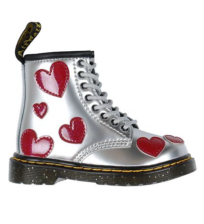 Dr. Martens Støvler - 1460 T - Sølver Metallic+Bright Red/Patent