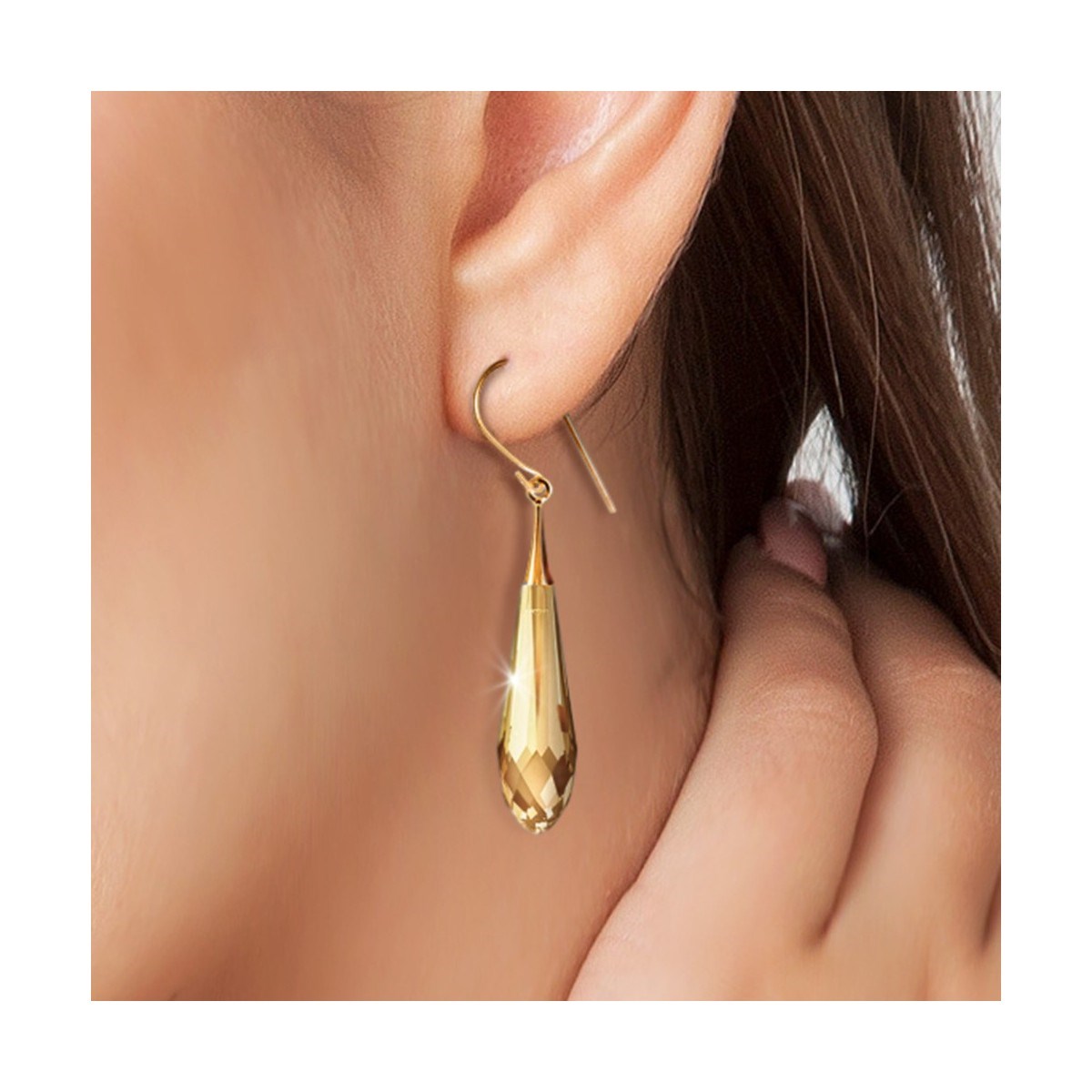 Boucles d'oreilles gouttes SC Crystal ornées de Cristaux scintillants