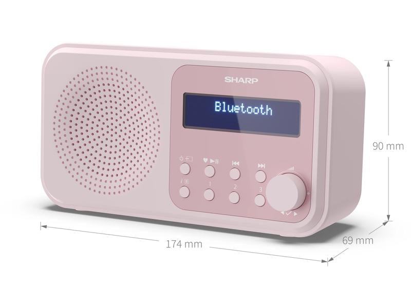 Sharp DAB  Radio DR-P420 – Pink Tragbares Digitalradio mit Bluetooth