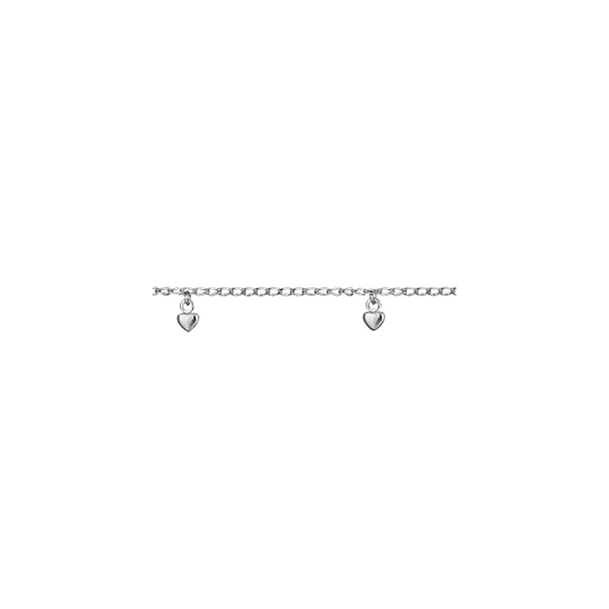 Chaine de cheville Argent - Coeurs