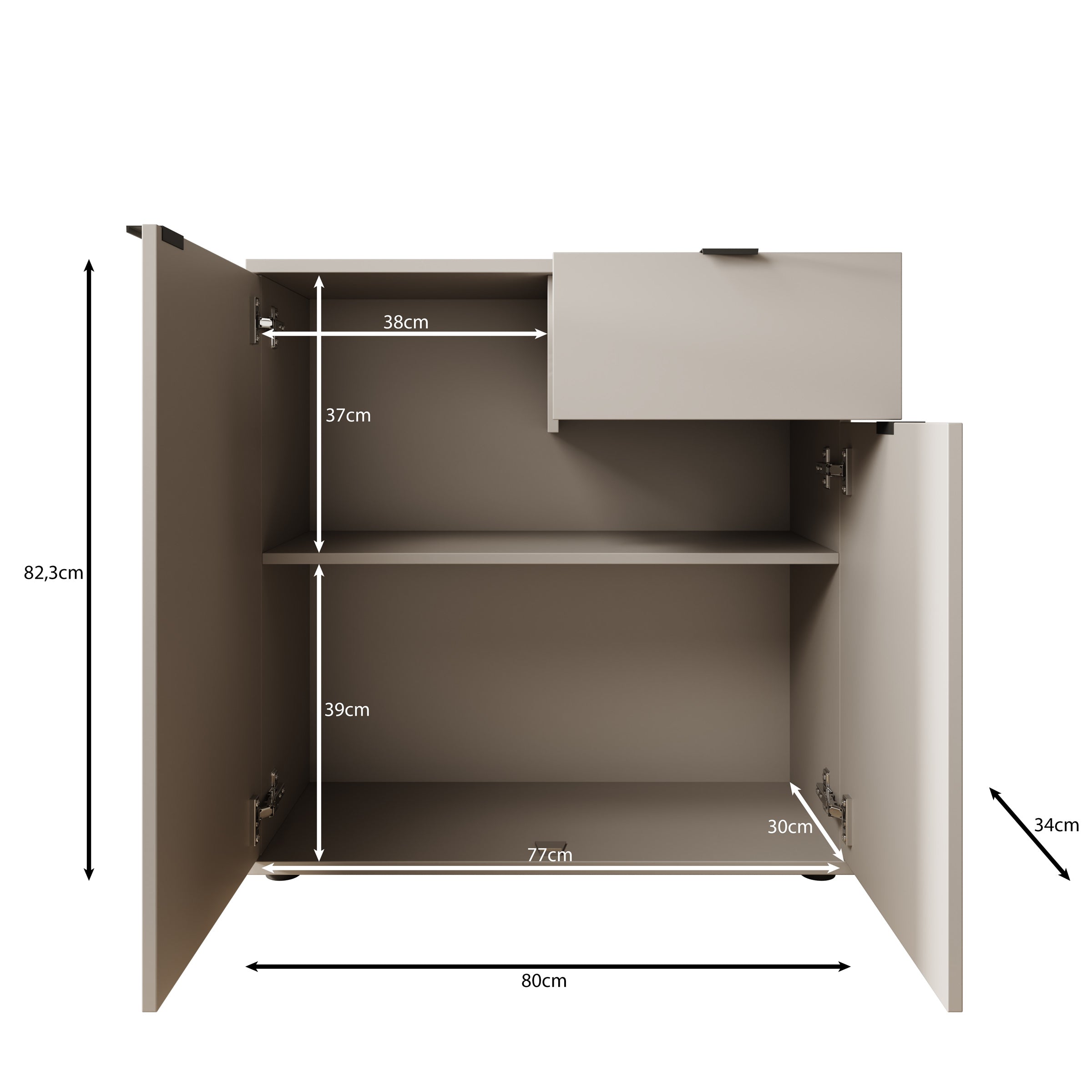 Galeno 2 - Dressoir - Beige - 80x34x82 cm