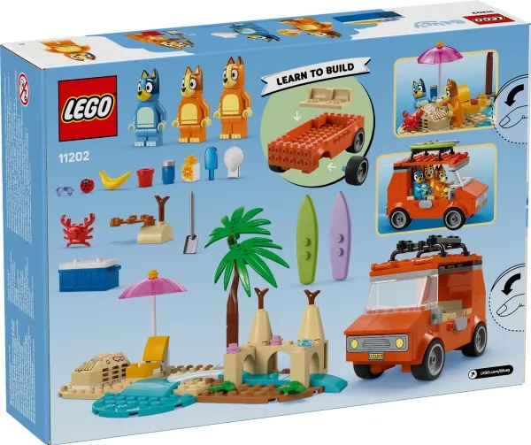 LEGO Bluey 11202 Blueys familie-biltur til stranden