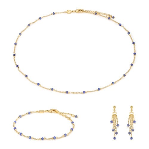 Parure elyssa en pierres lapis-lazuli